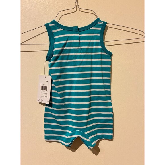 NWT Nike Blue Stripe Romper with Front Pocket- 6-9M - Picture 2 of 3